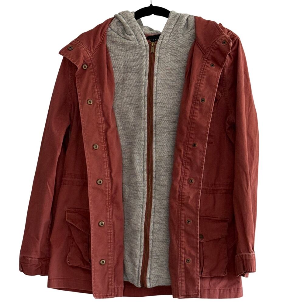 Utility Anorak Cargo Jacket Women’s Medium Tinsel Rust Removable Hood Safari